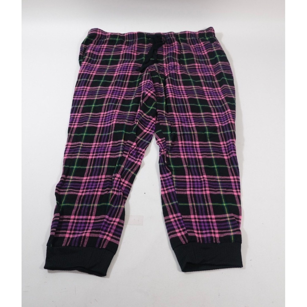 Jenni‎ Pajama Pants Womens XL Pink Plaid Sleepwear Jogger Cotton Lounge